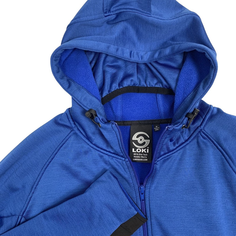 Loki Jacket Men’s M Blue Full Zip Fleece Hoodie Versacuff Mittens Tech